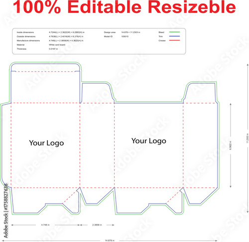 Dieline ,die-line design,die-line template,packaging dieline,auto lock bottom boxes business card