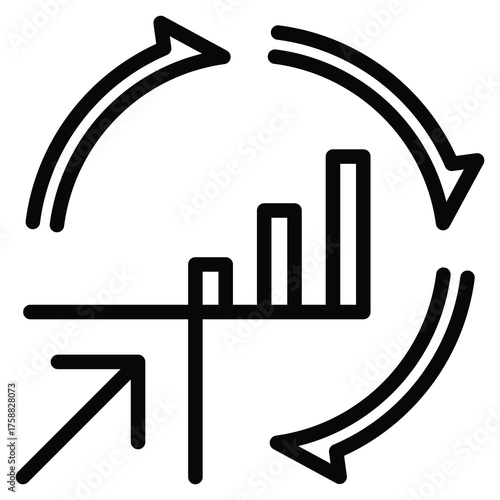 Scalable Lean Growth Icon Line Vector Illustration