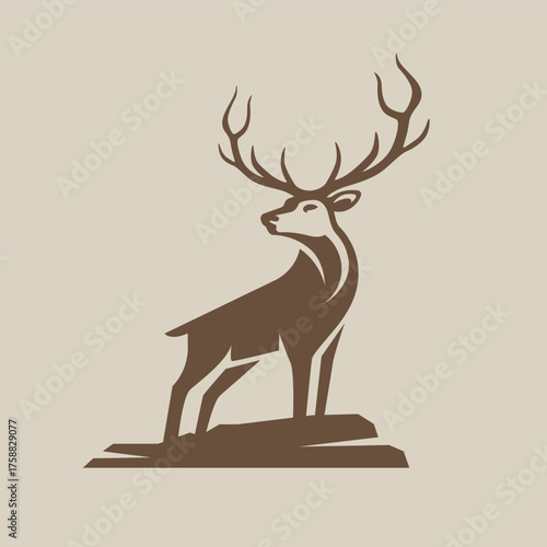 deer animal abstract logo modern style