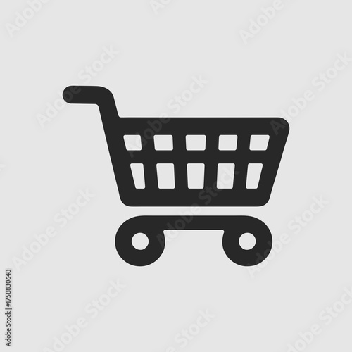 An empty grocery shopping cart