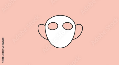 Abstract line art illustration of a minimalist face mask concept design