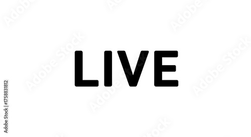 Bold 'LIVE' Text Displayed Centrally on a Clean White Background for Broadcast