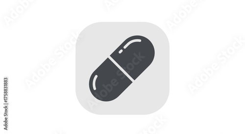 Capsule pill icon vector illustration, isolated medicine medical sign design