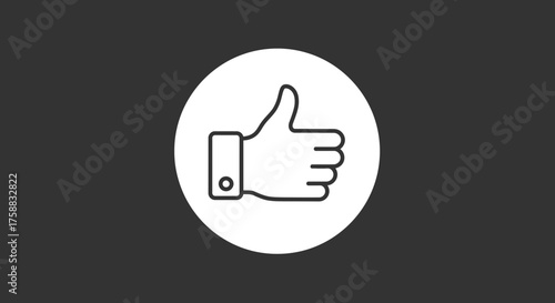 Elegant like icon isolated on dark gray background provides minimalist approach