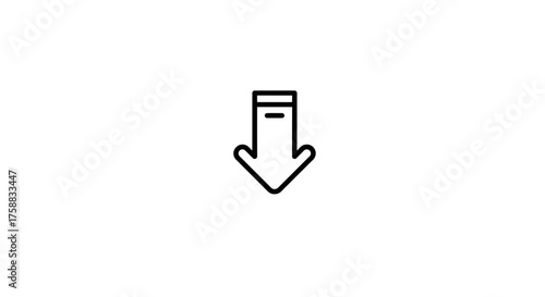 Minimalist Arrow Icon for Navigation and Download Functionality Illustration