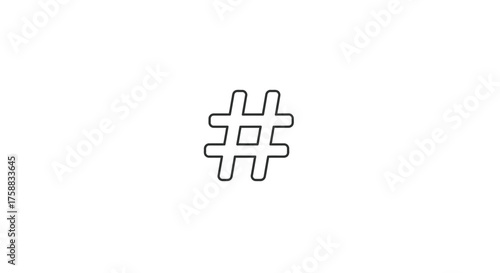 Minimalist hashtag symbol on a white background, ideal for social media content