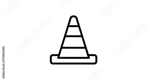 Minimalist vector illustration of a traffic cone for web and mobile design