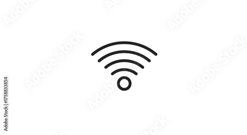 Minimalist wifi symbol for digital connection and wireless communication technology