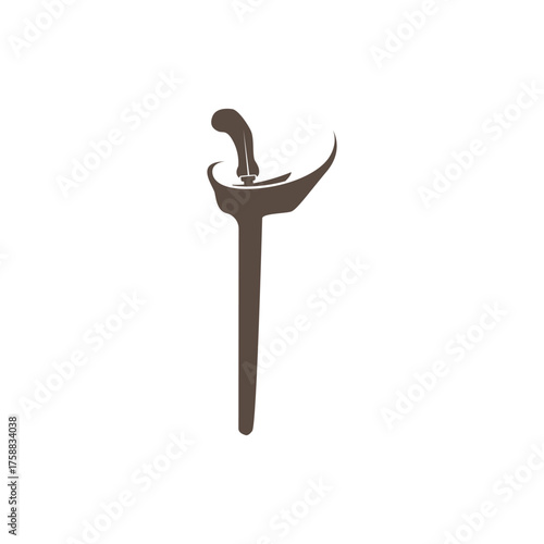 The kris or keris  with its elaborately carved handle and wavy blade