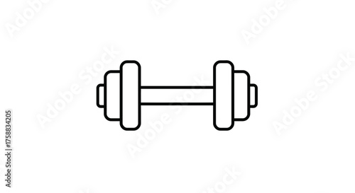 Simple dumbbell icon illustration for fitness and weightlifting concept
