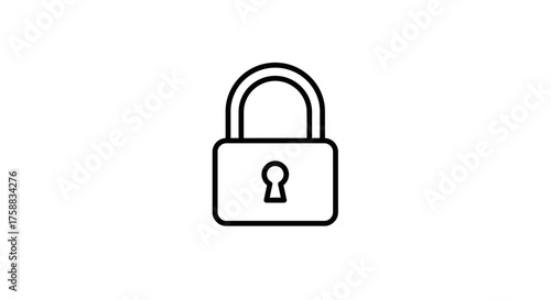 Simple padlock icon representing security and protection on a white background