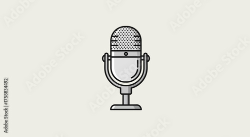 Stylized vintage microphone icon for podcasting and audio recording projects