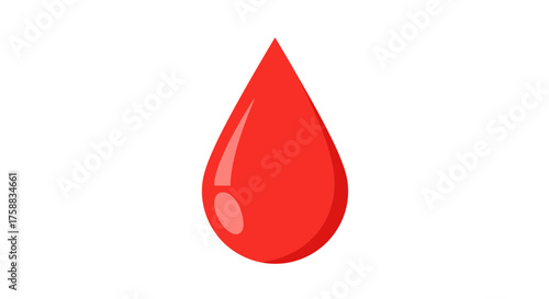 Vibrant red blood drop illustration symbolizing health or medical concepts