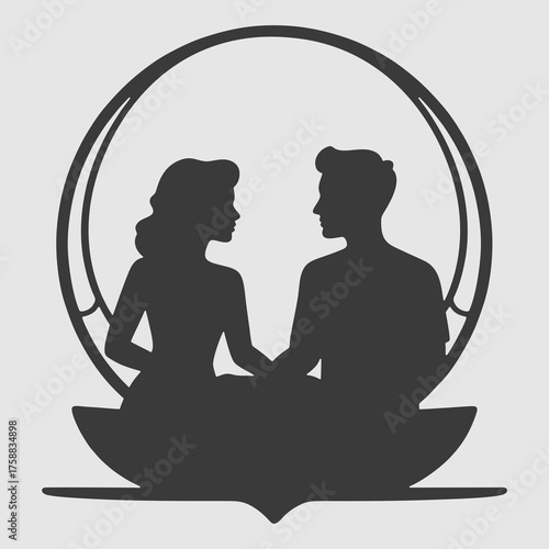 Man and a woman are sitting and holding each other's hands