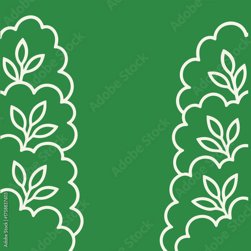 bushes frame with empty space for text on colorful background