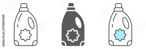 Fabric softener line icon, laundry and container, liquid detergent sign, vector graphics, a linear pattern on a white background. editable stroke