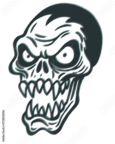 Silueta monster furia vector.