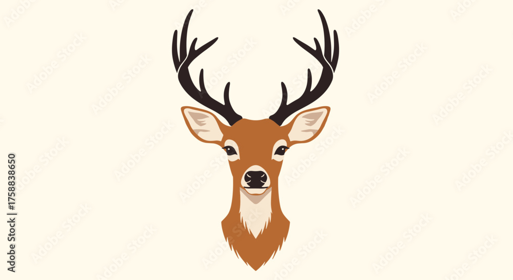 Fototapeta premium A majestic stag with impressive antlers stands tall and proud.