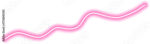 Curved neon line with a fluid motion effect, glowing with vibrant luminosity and creating a seamless abstract composition.