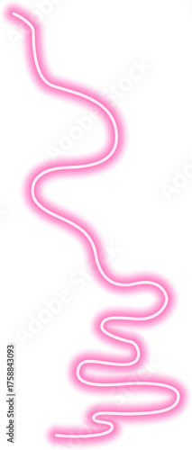 Artistic neon sketch with curved strokes, glowing brightly and creating a free-flowing abstract motion.