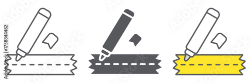 Sewing marker icon, craft and sew, clothes marker sign, vector graphics, a linear pattern on a white background. editable stroke