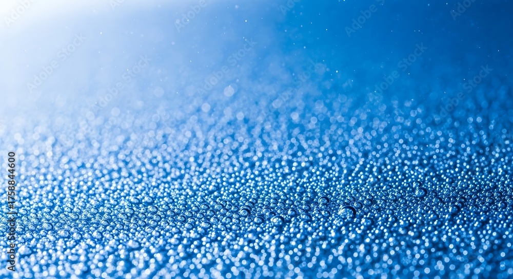Obraz premium Abstract blue background with small bubbles and light