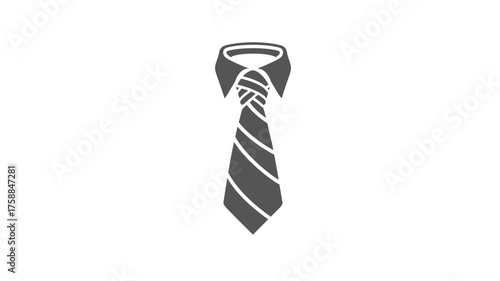 Professional Gray Necktie and Collared Shirt Vector Icon for Business Attire and Formal Wear Illustration