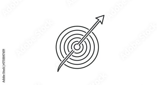 Target with arrow, symbolizing aim and progress