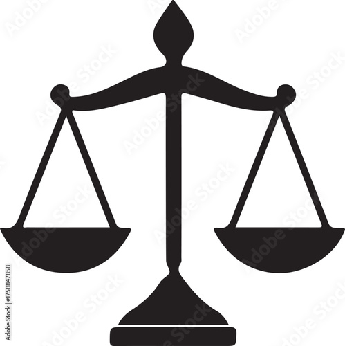 Vector art of black scales of justice symbol