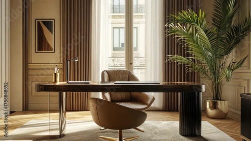 Luxury Home Office with Modern Classic Design