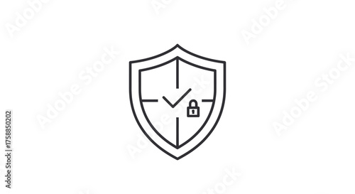 A shield icon with a checkmark and lock symbolizing security and protection