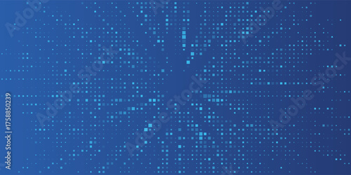 Blue Tech Finance Fintech Background Abstract Pixel Pattern. Abstract Business Tech Science Vector Backdrop EPS 10