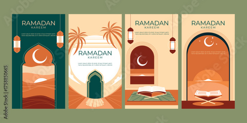 Set of Social Media Template Ramadan Kareem