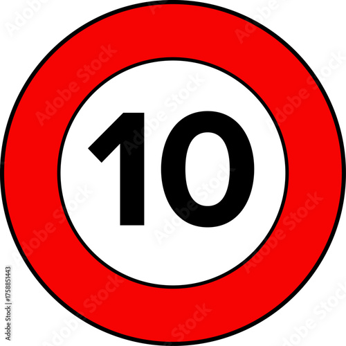 Speed Limit 10 mph Road Sign Vector