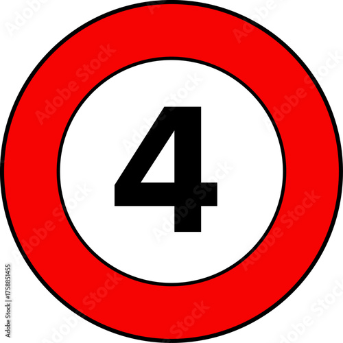 Speed Limit 4 mph Road Sign Vector