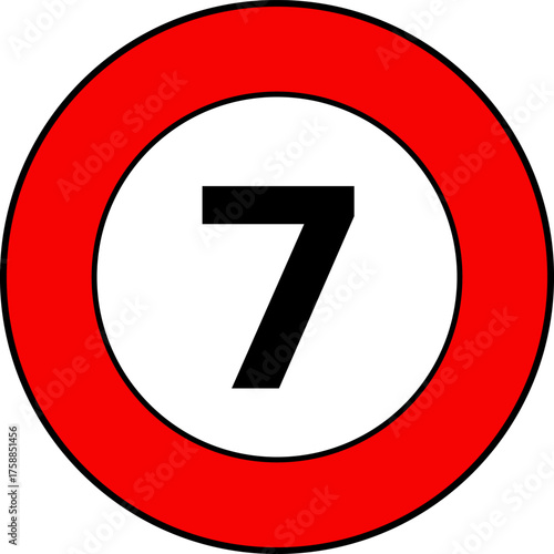 Speed Limit 7 mph Road Sign Vector