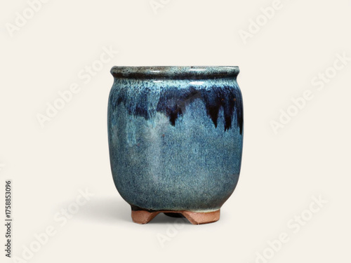 Handcrafted Blue Glazed Bonsai Pot