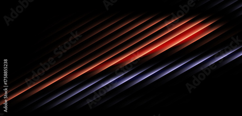 Red and Blue Light Streaks – Dark Futuristic Glow Abstract Design