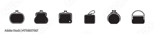 Wallet card cash icon, wallet filled icon, money purse set, wallet symbol, vector illustration eps