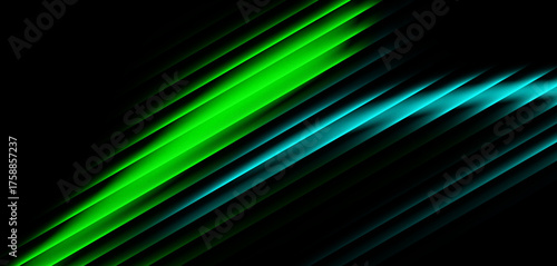 Blue and Green Glowing Energy Wave – Dynamic Futuristic Background