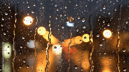 Rainy Day Raindrops on a Window with City Lights - Capturing the Atmosphere