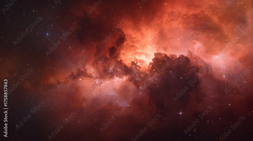 Fototapeta premium Fire in the sky, Fire in space