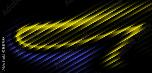 Yellow and Blue Zigzag Neon Streaks – Electric Motion Background