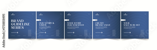 Editable Social media Carousel Post Design, Step by step guide to write Building Business Banner Layout, Brand Instagram & LinkedIn Carousel Template Set