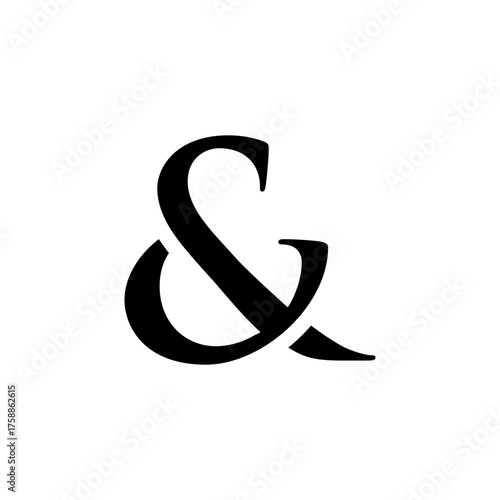 A bold, black ampersand symbol rendered in a classic serif font on a plain white background.