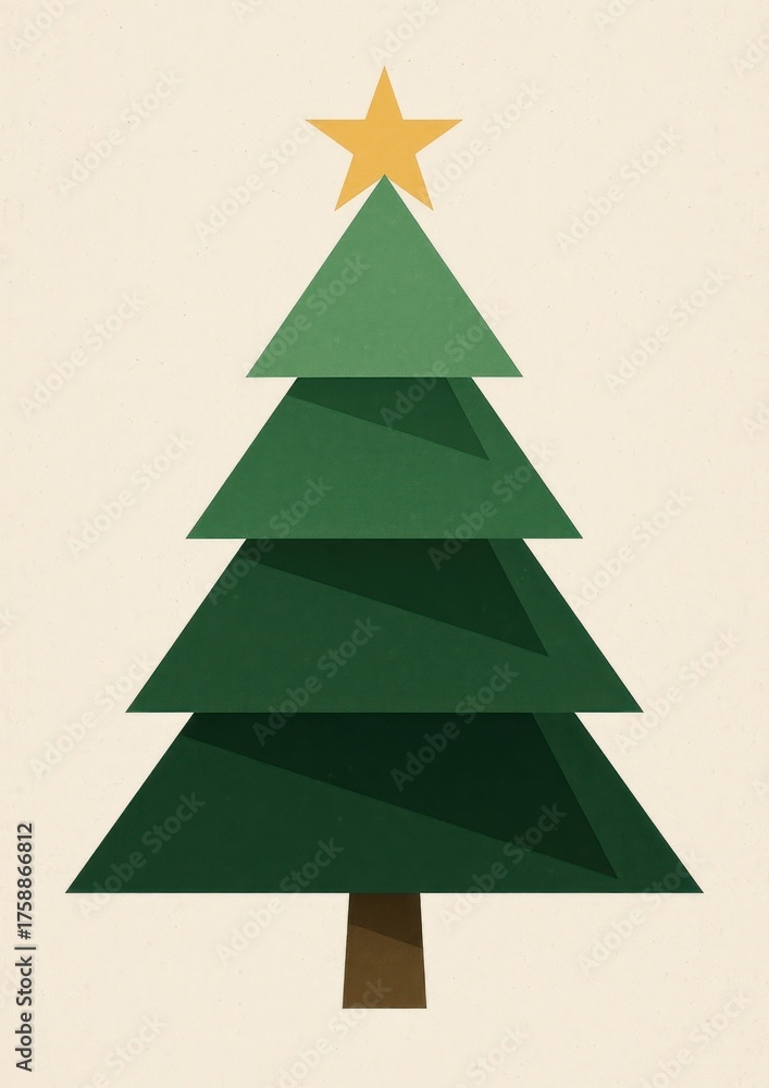 Fototapeta premium Minimalist geometric Christmas tree.