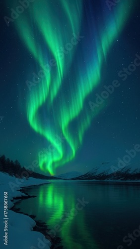 Wallpaper Mural Vibrant aurora over snowy landscape mobile wallpaper Torontodigital.ca