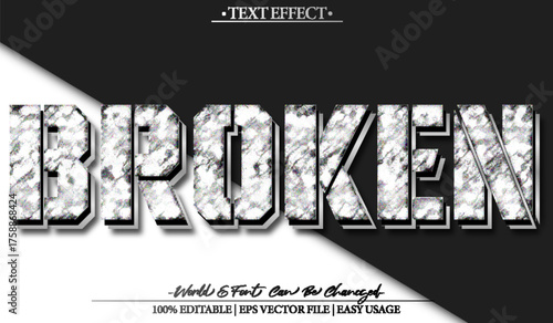 Shattered Broken Cracked Ruined Fractured Text Effect Editable Alphabet
