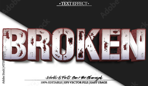 Shattered Broken Cracked Ruined Fractured Text Effect Editable Alphabet