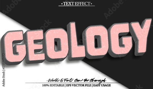 Geology Rock Mineral Fossil Earth Formation Text Effect Editable Alphabet